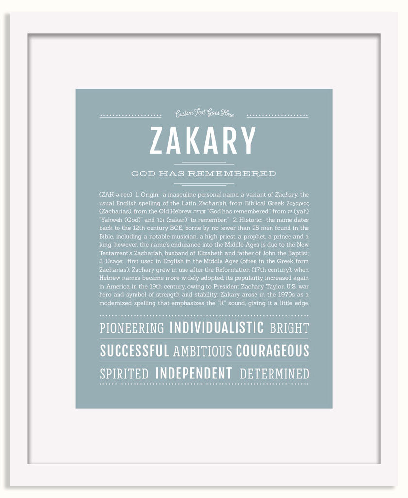 Frame Options | Powder Blue | White Frame, Matted