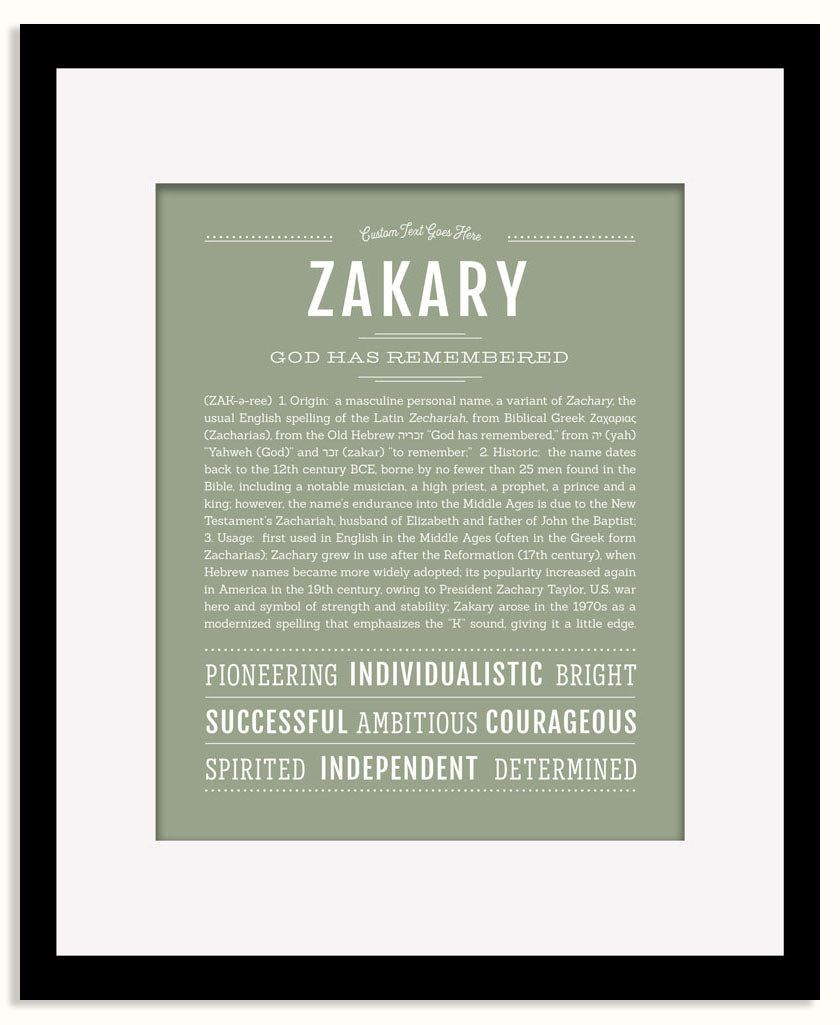 Frame Options | Sage | Black Frame, Matted