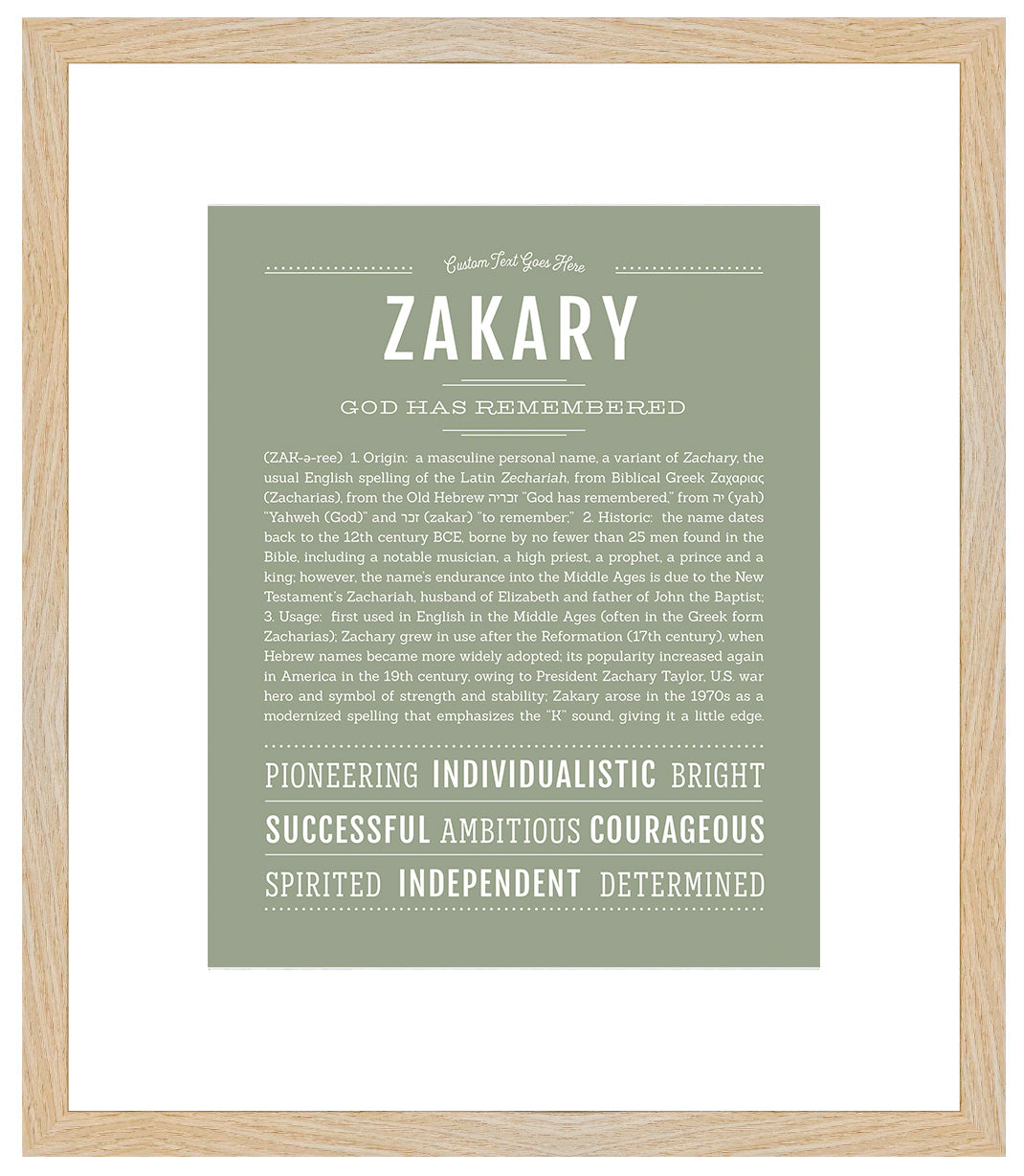 Frame Options | Sage | Maple Frame, Matted