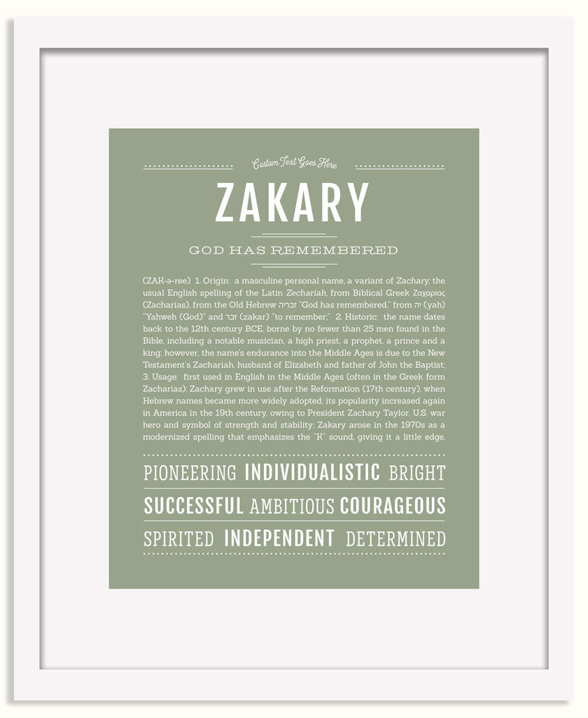 Frame Options | Sage | White Frame, Matted