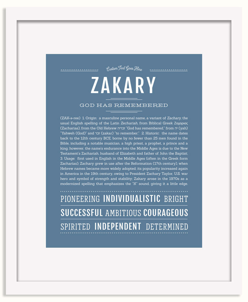 Frame Options | Steele Blue | White Frame, Matted