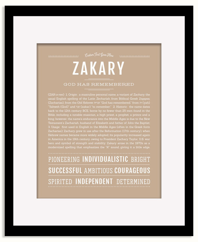 Frame Options | Tan | Black Frame, Matted