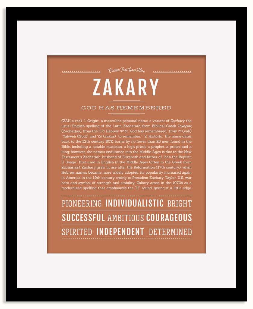 Frame Options | Terra Cotta | Black Frame, Matted