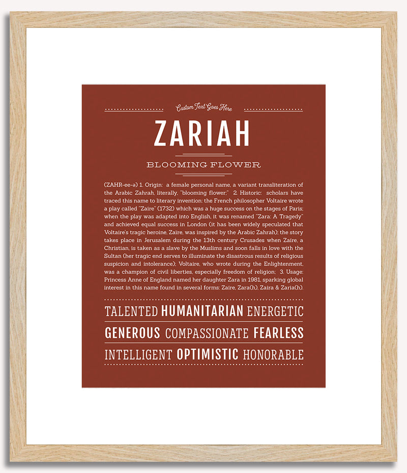 Zariah | Name Art Print