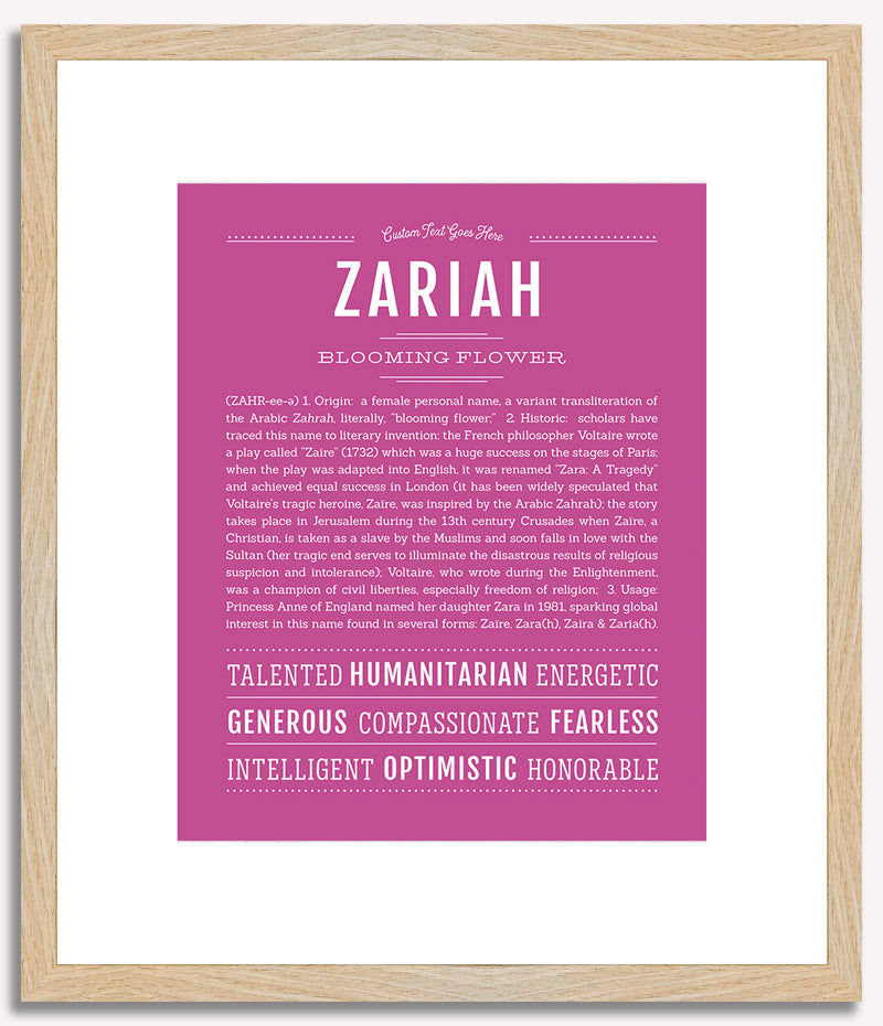 Zariah | Name Art Print