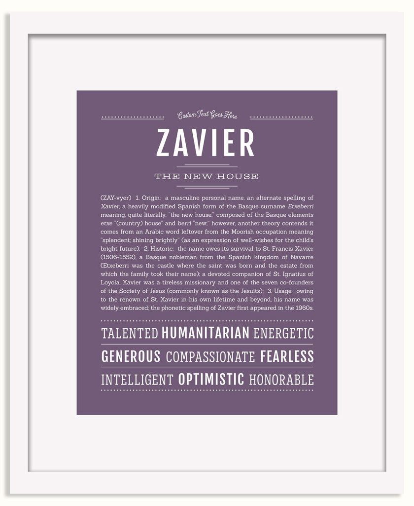 Frame Options | Deep Purple | White Frame, Matted