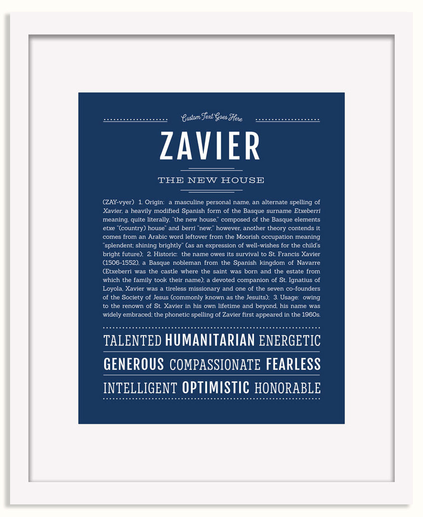 Frame Options | Midnight Blue | White Frame, Matted