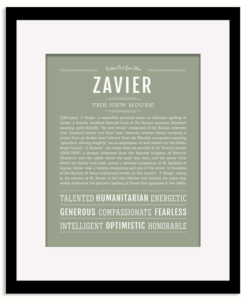 Frame Options | Sage | Black Frame, Matted