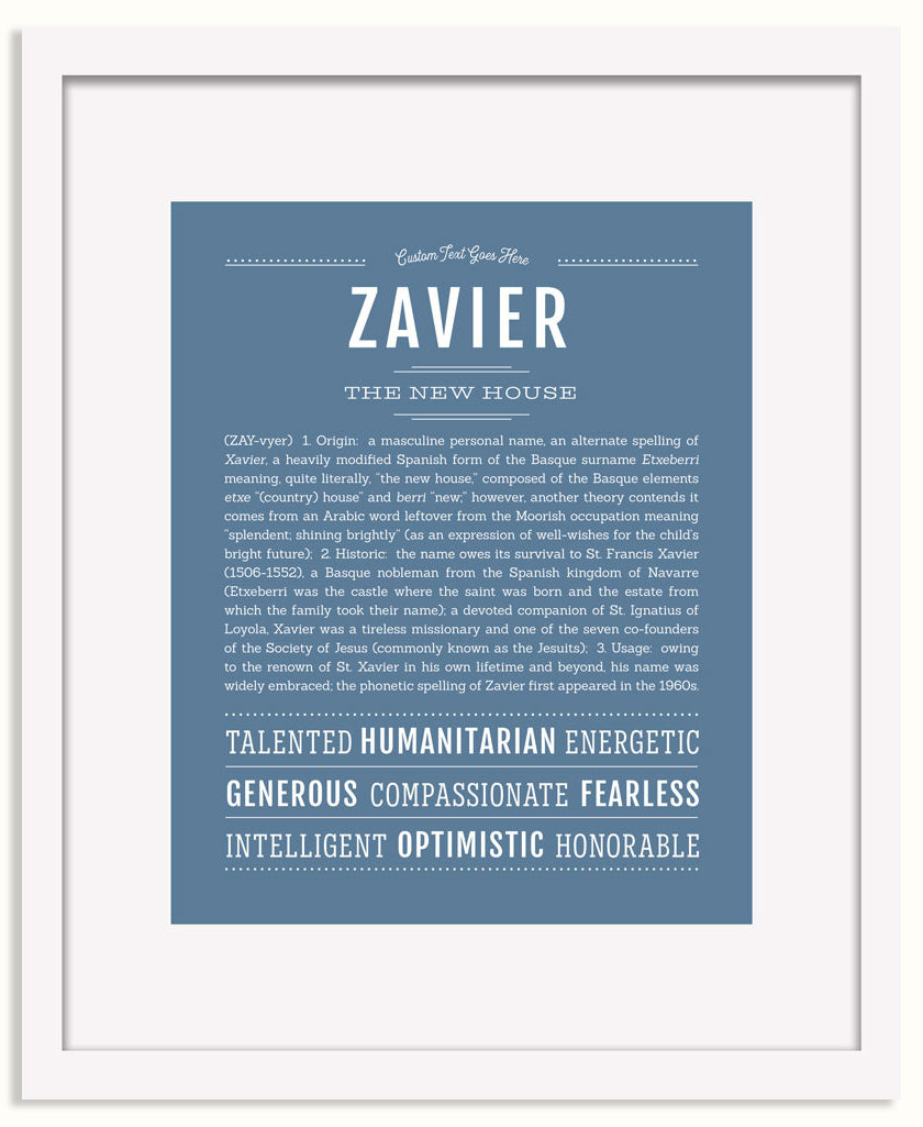 Frame Options | Steele Blue | White Frame, Matted