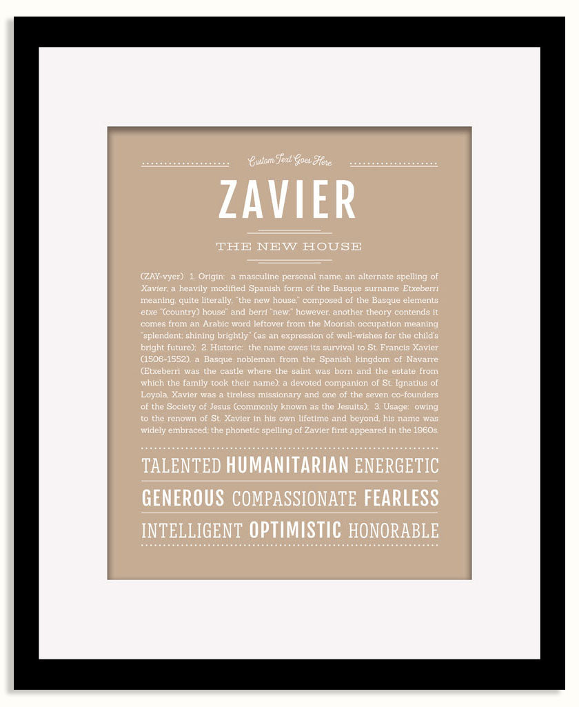 Frame Options | Tan | Black Frame, Matted