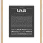 Zayan | Name Art Print