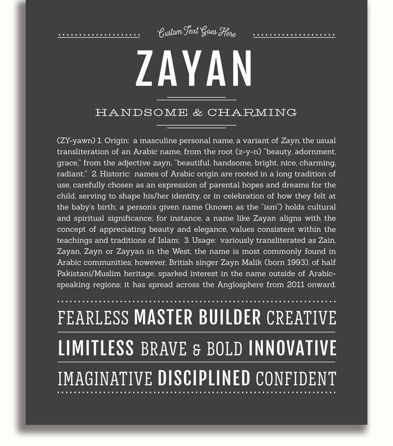 Zayan | Name Art Print – Name Stories