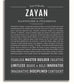 Zayan | Name Art Print – Name Stories
