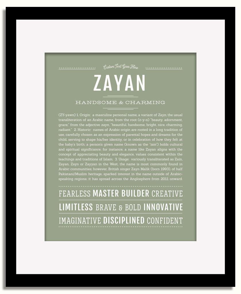 Frame Options | Sage | Black Frame, Matted