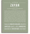 Zayan Personalized Name Meaning Art Prints – Name Stories