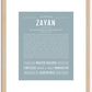 Zayan | Name Art Print