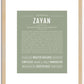 Zayan | Name Art Print