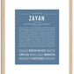 Zayan | Name Art Print