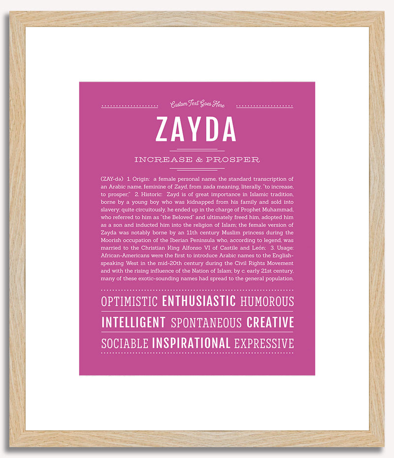 Zayda | Name Art Print