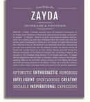 Zayda | Name Art Print – Name Stories