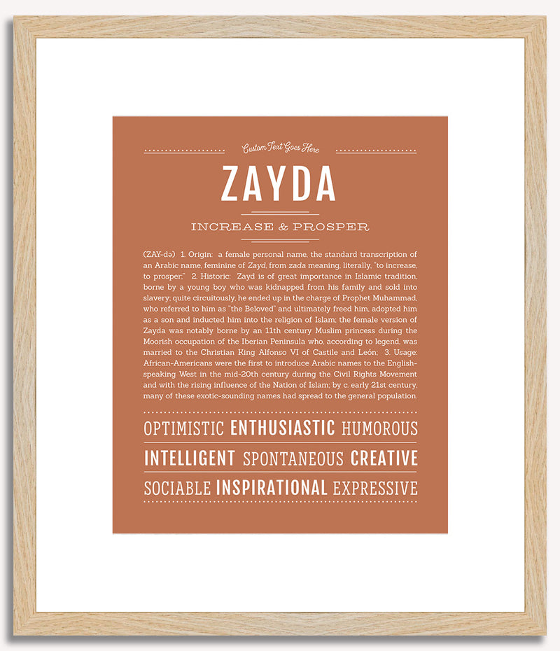 Zayda | Name Art Print