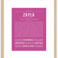 Zayla | Name Art Print