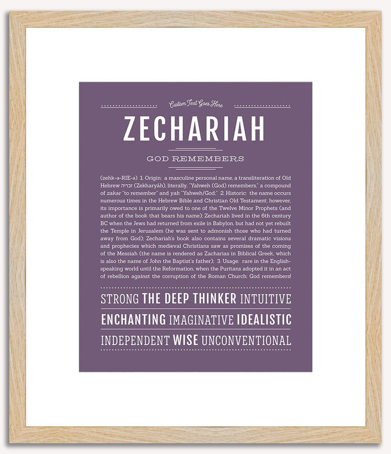 Zechariah | Name Art Print