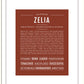 Zelia | Name Art Print