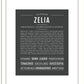 Zelia | Name Art Print