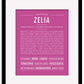 Zelia | Name Art Print