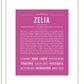 Zelia | Name Art Print