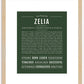 Zelia | Name Art Print