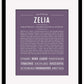 Zelia | Name Art Print