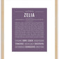 Zelia | Name Art Print