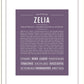 Zelia | Name Art Print