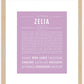 Zelia | Name Art Print