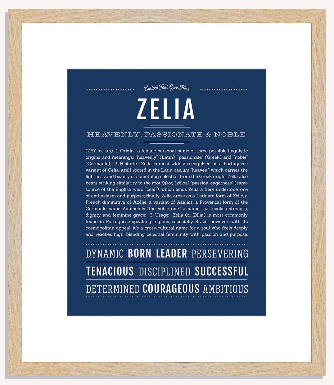 Zelia | Name Art Print