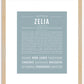 Zelia | Name Art Print