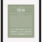 Zelia | Name Art Print