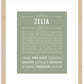 Zelia | Name Art Print