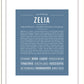 Zelia | Name Art Print