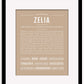 Zelia | Name Art Print