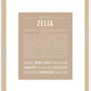 Zelia | Name Art Print