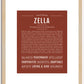 Zella | Name Art Print