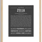 Zella | Name Art Print