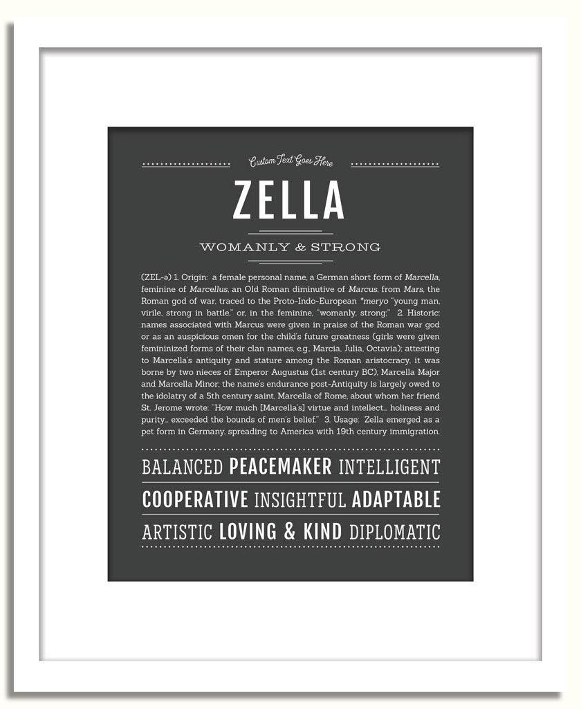 Zella | Name Art Print – Name Stories