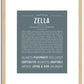 Zella | Name Art Print