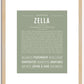 Zella | Name Art Print