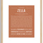 Zella | Name Art Print