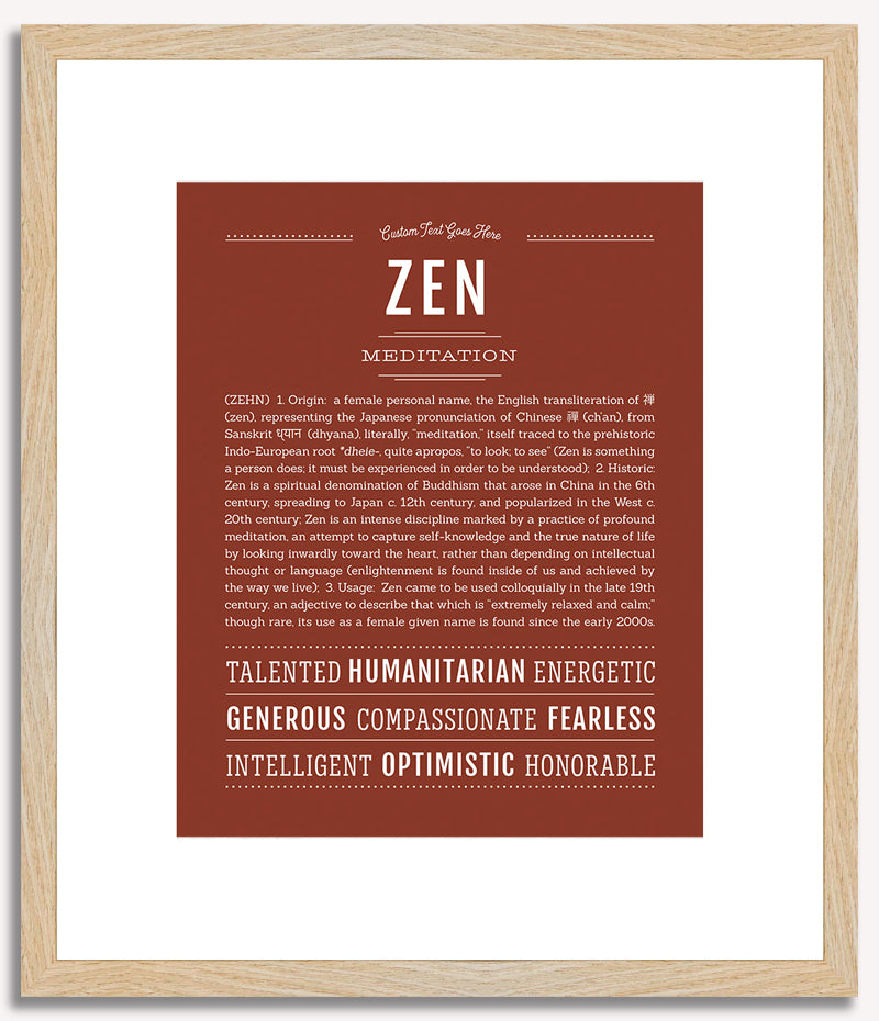 Zen (female) | Name Art Print